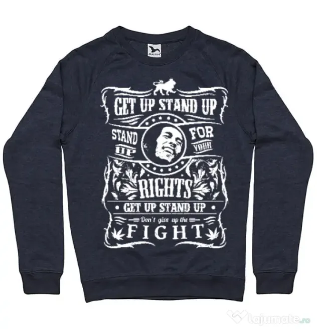 Bluza ADLER barbat Stand up for your rights Denim inchis
