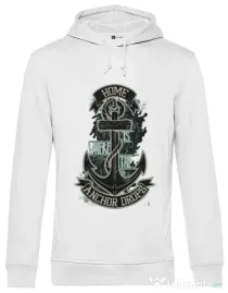 Hoodie barbat cu gluga The anchor drops Alb