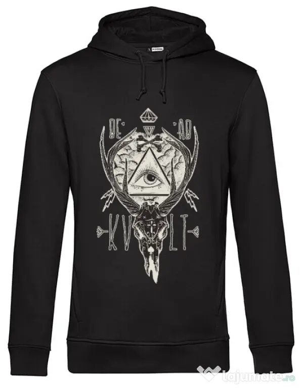 Hoodie barbat cu gluga Dead kult Negru
