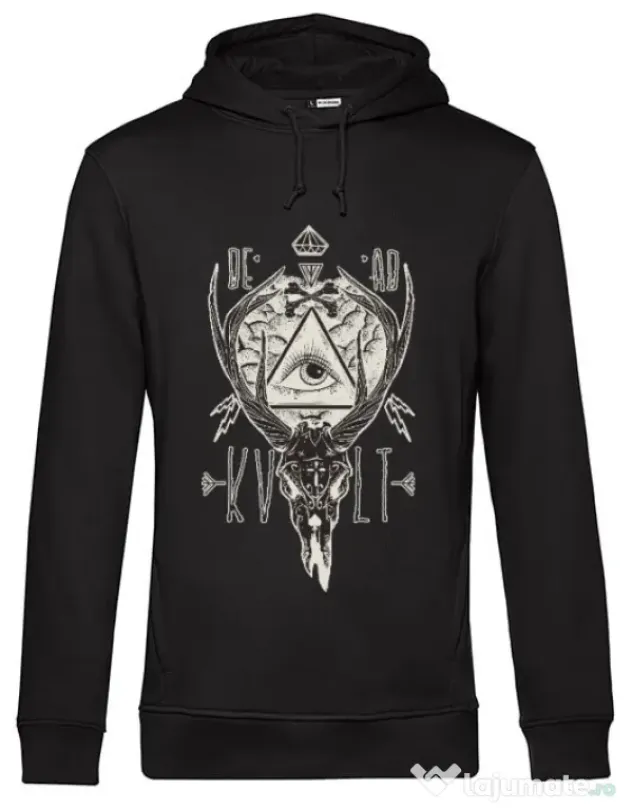 Hoodie barbat cu gluga Dead kult Negru
