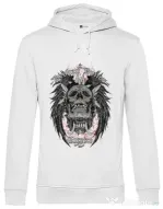 Hoodie barbat cu gluga Broken Bones Empire Alb