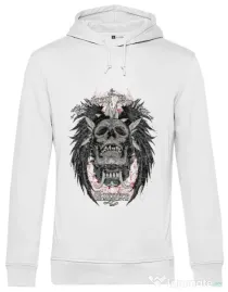 Hoodie barbat cu gluga Broken Bones Empire Alb