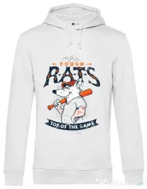 Hoodie barbat cu gluga The rough rats Alb