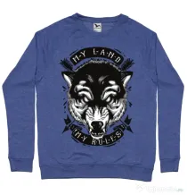 Bluza ADLER barbat My Land My Rules Albastru melanj