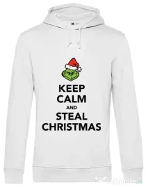 Hoodie barbat cu gluga Steal Christmas Alb