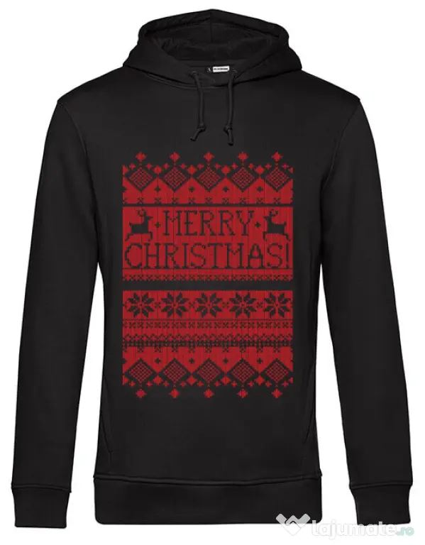 Hoodie barbat cu gluga Greetings Negru
