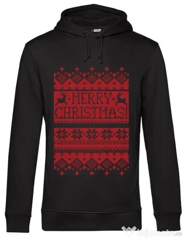 Hoodie barbat cu gluga Greetings Negru