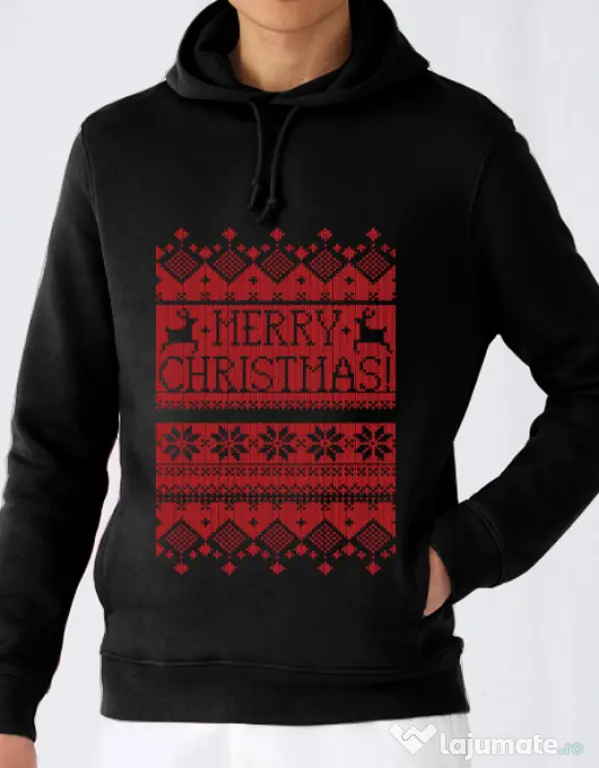 Hoodie barbat cu gluga Greetings Negru