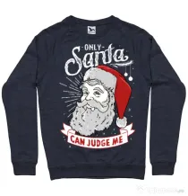 Bluza ADLER barbat Only santa can judge me Denim inchis