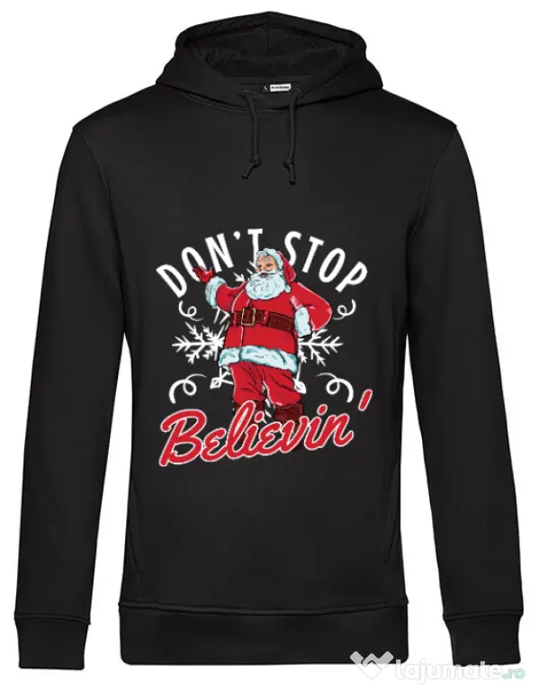 Hoodie barbat cu gluga Dont stop believin Negru