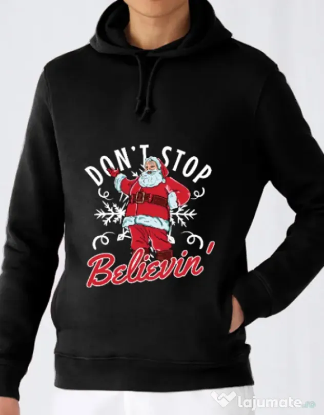 Hoodie barbat cu gluga Dont stop believin Negru