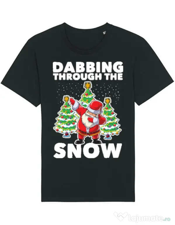 Tricou STANLEY STELLA barbat Dabbing Santa Negru