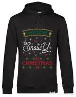Hoodie barbat cu gluga Snowy Christmas Negru
