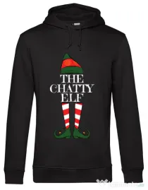 Hoodie barbat cu gluga The chatty elf Negru
