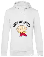 Hoodie barbat cu gluga What the deuce Alb