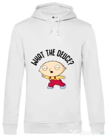 Hoodie barbat cu gluga What the deuce Alb