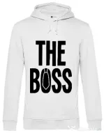 Hoodie barbat cu gluga The boss Alb