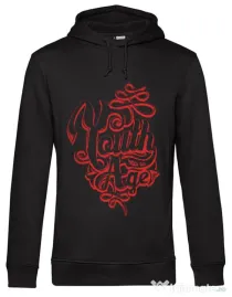 Hoodie barbat cu gluga Youth has no age Negru