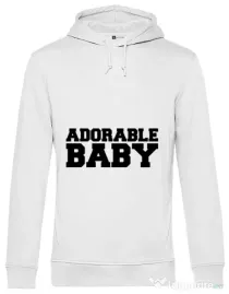 Hoodie barbat cu gluga Adorable baby Alb