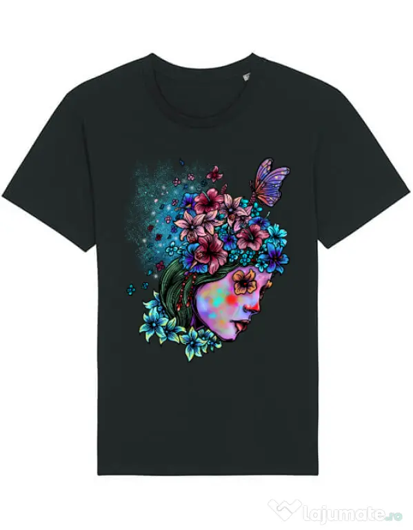 Tricou STANLEY STELLA barbat Lady and flowers Negru