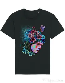Tricou STANLEY STELLA barbat Lady and flowers Negru