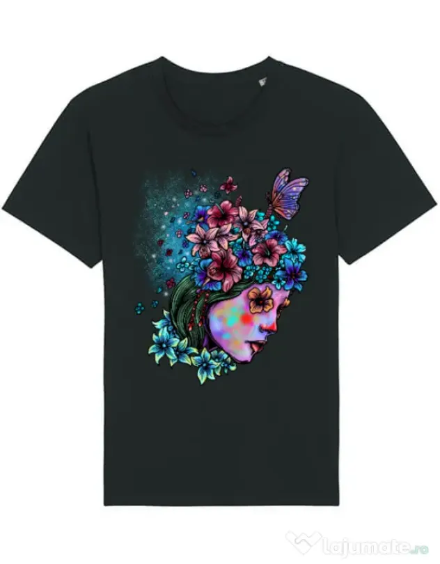 Tricou STANLEY STELLA barbat Lady and flowers Negru