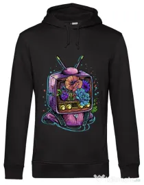Hoodie barbat cu gluga Flower television Negru