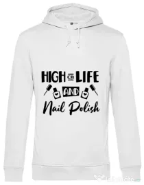 Hoodie barbat cu gluga High on life Alb