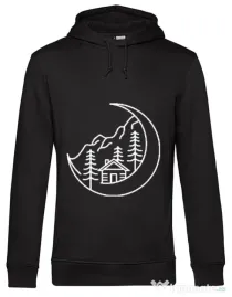 Hoodie barbat cu gluga Moon life Negru