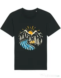 Tricou STANLEY STELLA barbat Camp river Negru