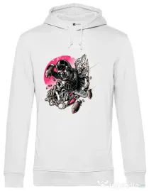 Hoodie barbat cu gluga Father attack Alb