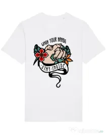 Tricou STANLEY STELLA barbat Wash your hands Alb