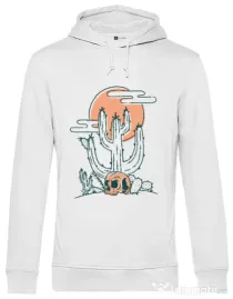 Hoodie barbat cu gluga Skull and Cactus Alb