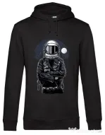Hoodie barbat cu gluga Astronaut rebel Negru
