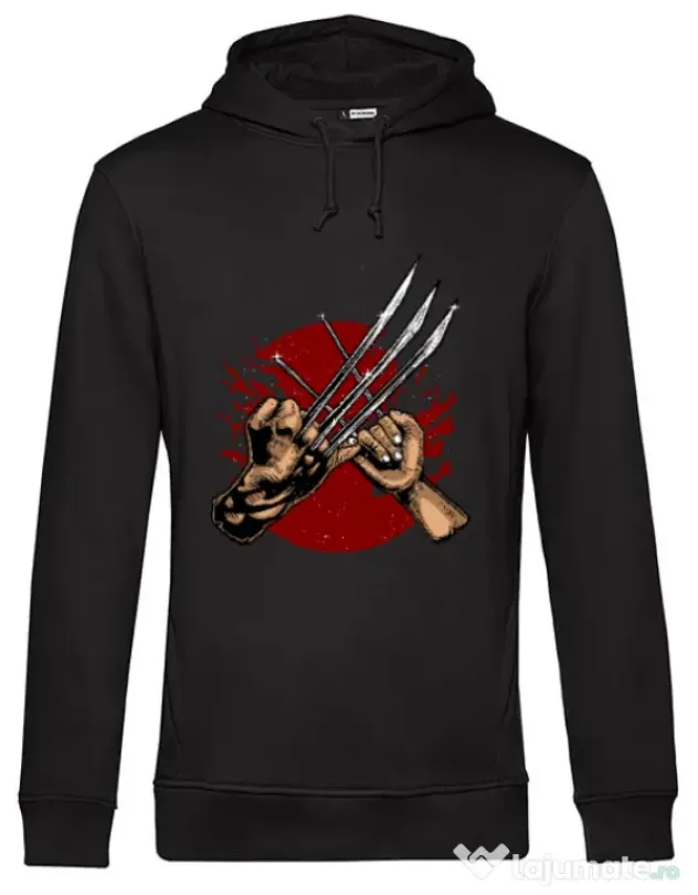 Hoodie barbat cu gluga Like father like daughter Negru
