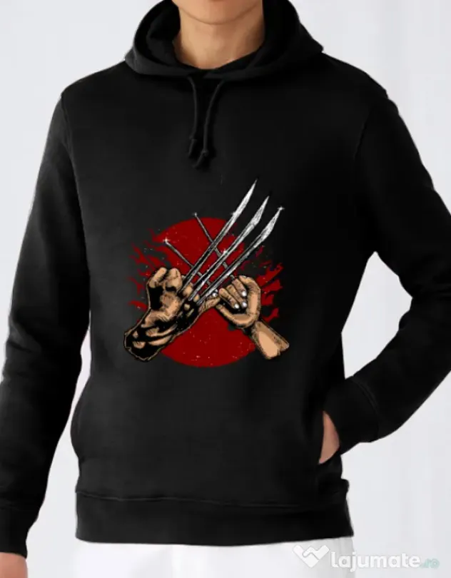Hoodie barbat cu gluga Like father like daughter Negru