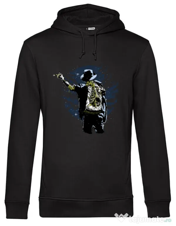 Hoodie barbat cu gluga Zombie pop Negru
