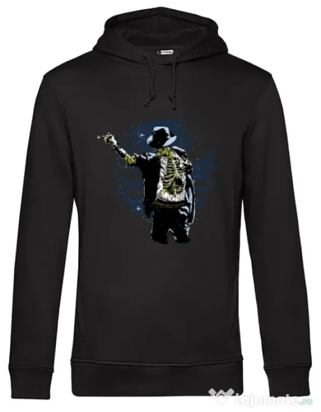 Hoodie barbat cu gluga Zombie pop Negru