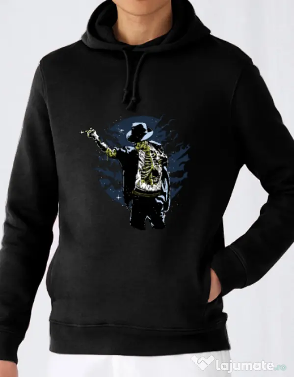 Hoodie barbat cu gluga Zombie pop Negru
