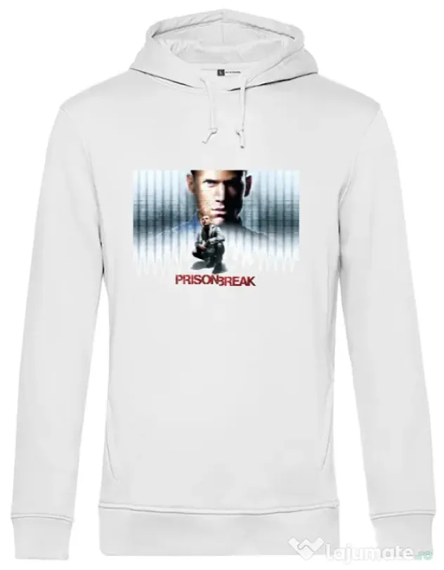 Hoodie barbat cu gluga Trapped Alb