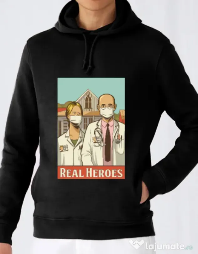 Hoodie barbat cu gluga Real heroes Negru
