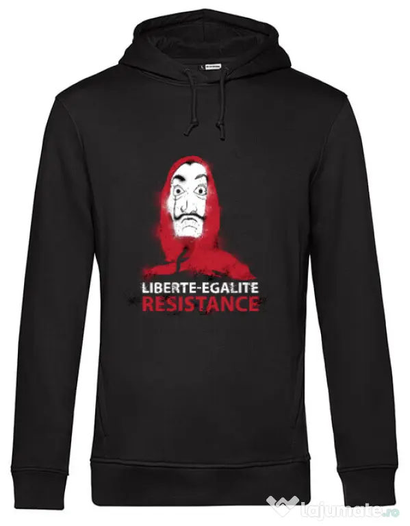 Hoodie barbat cu gluga Symbol of resistance Negru
