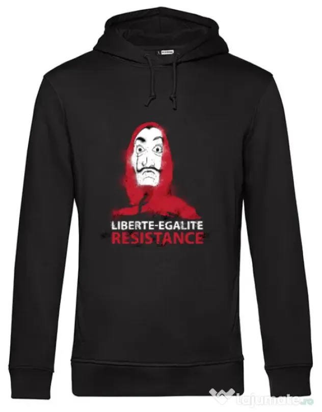 Hoodie barbat cu gluga Symbol of resistance Negru
