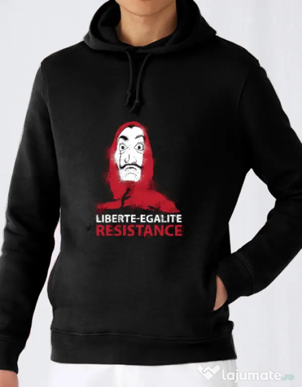 Hoodie barbat cu gluga Symbol of resistance Negru