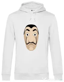 Hoodie barbat cu gluga Dali mask Alb