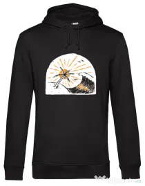 Hoodie barbat cu gluga Beauty wave Negru