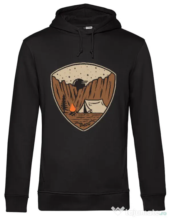 Hoodie barbat cu gluga Camp cliffs Negru