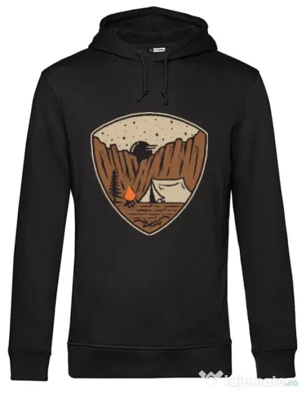 Hoodie barbat cu gluga Camp cliffs Negru