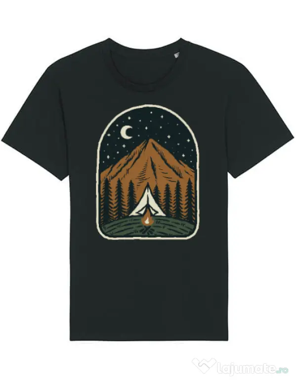 Tricou STANLEY STELLA barbat Camp mountain night Negru