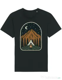 Tricou STANLEY STELLA barbat Camp mountain night Negru